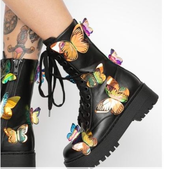 Dolls Kill Shoes - Dolls kill butterfly boots